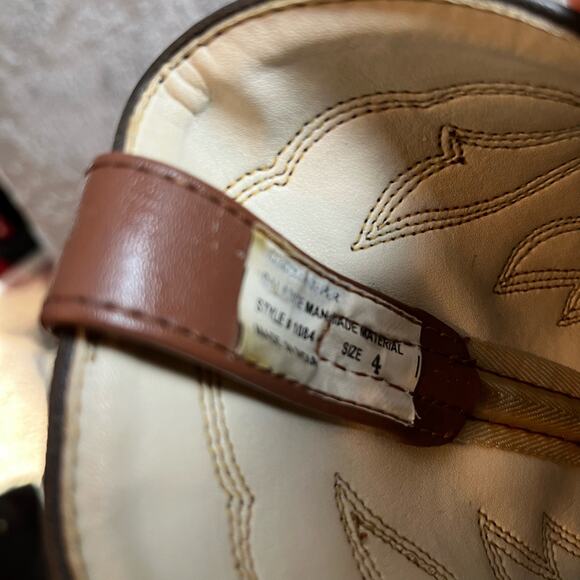Smokey Mountain Boots Brown Embroidered Leather Boots Girls Size 4 - Picture 6 of 8